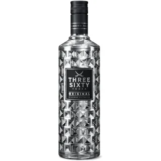 THREE SIXTY VODKA ORIGINAL | Diamond filtrated Vodka | In der einzigartigen Facettenschliff-Flasche | 37,5 % vol. | 0,7L
