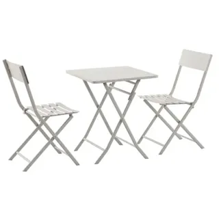 MWH Das Original MWH Balkonset Lido 3 tlg. Stahl Grau Taupe