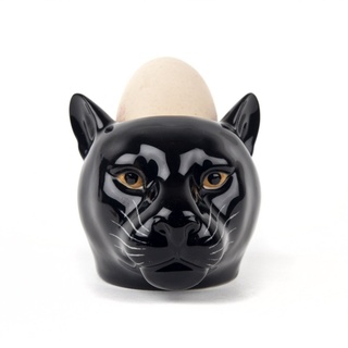 Quail Ceramics Eierbecher mit Panther-Gesicht