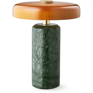 DESIGN BY US LED-Akkutischleuchte Trip, grün / orange, Marmor, Glas, IP44 dimmbar, grün, Stein, Design - 17 cm - 17 cm - 21 cm