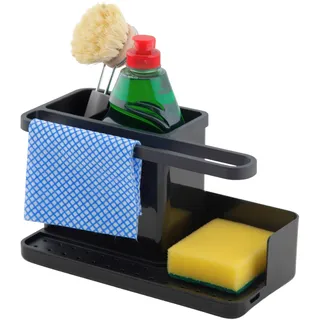 simplywire – Spülbecken-Caddy – Spülbecken-Organizer – Abnehmbare Auffangschale – Rutschfest – Schwarz