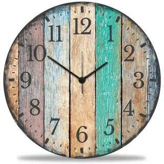 GRAVURZEILE Wanduhr GRAVURZEILE Wanduhr aus Holz Vintage Summer - Geräuscharm bunt