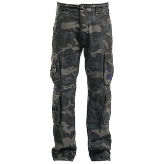 Brandit - Camouflage/Flecktarn Cargohose - Pure Vintage Trousers - XXL bis 6XL - für Männer - Größe 5XL - darkcamo