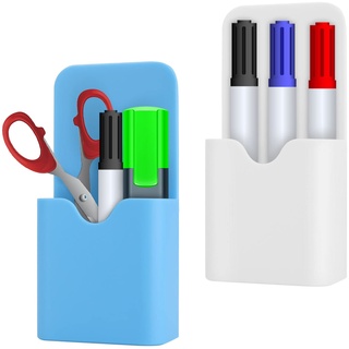 TIESOME Magnetische Stift-Marker-Halter, 2 Stück Magnetischer Whiteboard-Stifthalter mit trockenem Radiergummi Stift/Bleistift/Magnete/Trockenradierer/Marker-Aufbewahrungsorganisator
