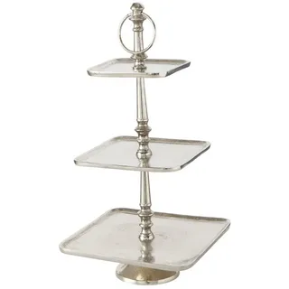 BOLTZE GRUPPE GmbH Dekoetagere Etagere Vendi 3 Ebenen Aluminium H 30cm Ø 23 cm silber