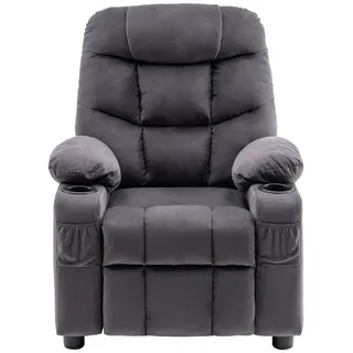 MCombo M Mcombo Kinder Sessel Jugend- Und Kindersofa Kindersessel Mit Liegefunktion, Samt , Grau, 7355