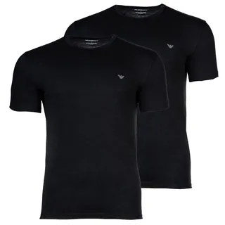 Emporio Armani Herren T-Shirt, 2er Pack - ENDURANCE, Rundhals, Regular Fit, Stretch Cotton Schwarz L