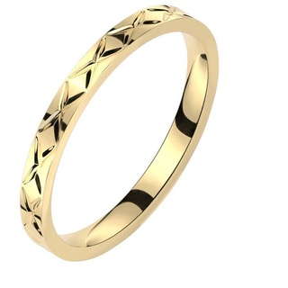 BUNGSA Partnerring Paarring quer gekreuzt goldfarben aus Edelstahl Unisex (Ring, 1-tlg), Damen Herren rosa 62 (19.7)