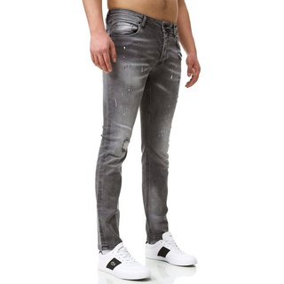John Kayna Slim-fit-Jeans Herren Jeans Hose Slim Fit Designer Jeanshose Destroyed Stretch Modell (Jeanshose Designerjeans Bootcut, 1-tlg) Freizeit Business Casual schwarz 31