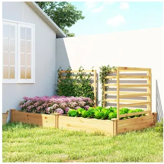 Outsunny Hochbeet mit Rankgitter 240 x 125 x 102 cm Naturholz