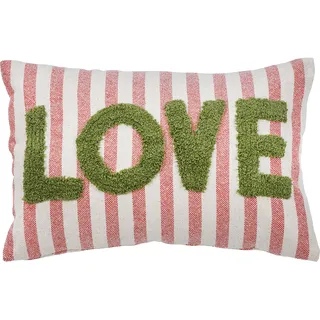Done. CUSHION HAPPY STRIPE LOVE 60 x 40 cm Grün/Rosa