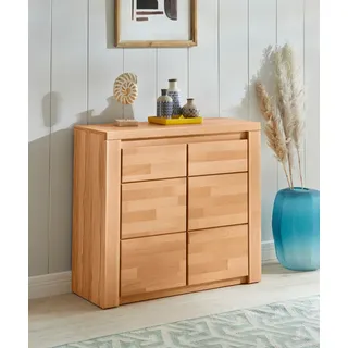 Home Affaire »Burano,90cm breit,35 cm tief, Fronten Massivholz«, Holz massiv, Holzwerkstoff,2 Türen,2 breite Fächer