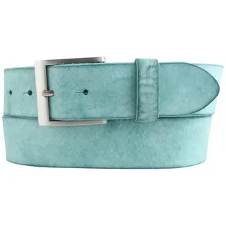 BELTINGER Ledergürtel Herren-Gürtel aus weichem Vollrindleder Vintage-Look 4 cm - Jeans-Gürt (1-St) blau|silberfarben 95 cm (Gesamtlänge 110 cm)