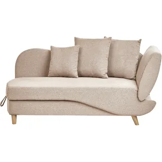 Beliani Chaiselongue Stoff Rechtsseitig 2-Sitzer Braun