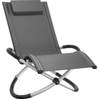 Tectake Sonnenliege 150 x 73 x 75 cm Grau