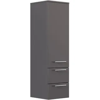 Hochschrank 120 Cm Anthrazit Mit Glaseinlagen