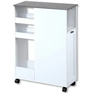 KESPER Nischenregal weiß mit Abfalleimer 60 x 86 x 25 cm