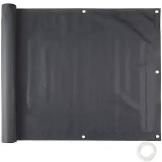 Tectake Balkonverkleidung 90 x 600 cm schwarz Kunststoff