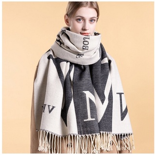 Viellan Modeschal Kaschmir-Kunstfaser-Schal,Schal verdicken für Damen,190cm grau