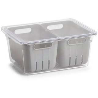 Neuetischkultur Aufbewahrungsbox Kühlschrank-Box Kunststoff grau|weiß