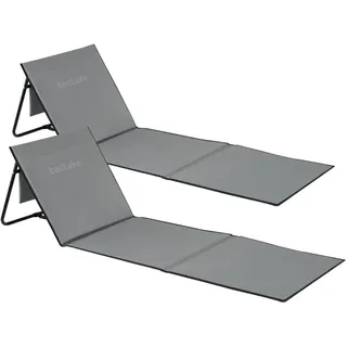 Tectake Sonnenliege 157 x 53 x 1,7 cm Grau