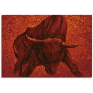 Wandbild ARTLAND "Katalanischer Stier", rot (farbe bild(er): rot), B:130cm H:90cm, Bilder, als Leinwandbild, Poster in verschied. Größen