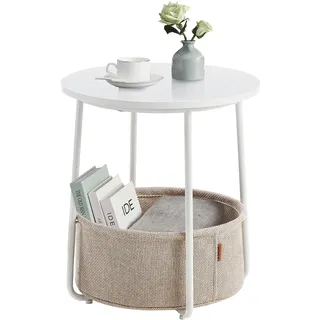 VASAGLE Beistelltisch rund Beige Spanplatte 45 x 45 x 50 cm