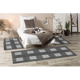 Bettumrandung »Dijon«, (3 tlg.), modernes Design, Bettvorleger, Läufer-Set für das Schlafzimmer, 98399805-14 anthrazit rechteckig