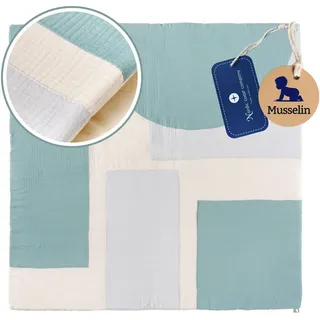 nordic coast company Krabbeldecke, Mintgrün, Textil, 100x100 cm, Schlafen, Kuscheln & Schlafen, Krabbeldecken