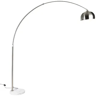 QAZQA Bogenleuchte XXL 1 Leuchte Silber/Weiß