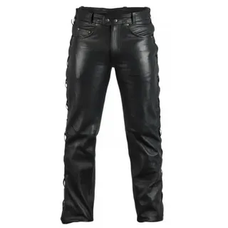 MDM Lederhose Herren Schnur Lederhose in schwarz W29
