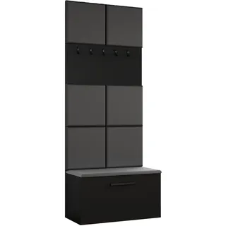 ax living Garderobenschrank Rosanno I 80,6 x 204 x 40 cm Schwarz