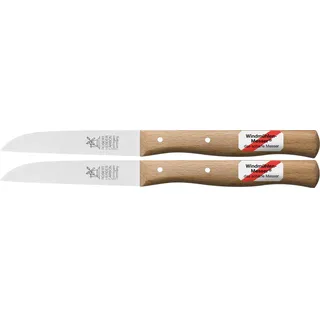 2 x Gemüsemesser, kleines Küchenmesser mit Holzgriff, Schälmesser, 8,5 cm Herder Windmühlenmesser Klassiker mittel