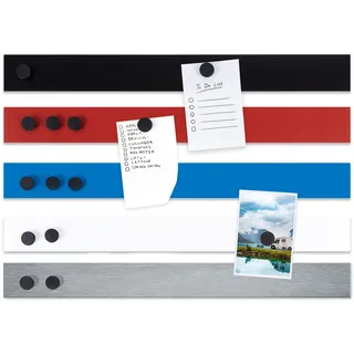 Master of Boards Magnetstreifen selbstklebend 4er Set 50 cm Länge, Blau, inklusive 16 Magnete für Büro, Küche, Magnetleiste Magnetband Klebestreifen Pinnwand für Fotos & Notizen
