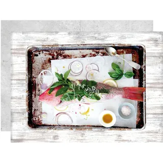 APELT Platzset 3955 DELIKATESSEN - Fisch, (Set, 4-St) braun|bunt|grün|rot