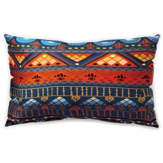 Hengjiang Kissenbezug im afrikanischen Ethno-Stil, rechteckig, geometrischer Druck, doppelseitig, weich, Plüsch, 30 x 50 cm, Orange/Braun, Polyester, 01, About 50 * 30cm