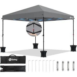 Sekey Faltpavillon 3 x 3 m inkl. 4 Seitenteile Grau