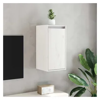 furnicato Wandregal Wandschrank aus Massivholz Weiß 30 x 30 x 60 cm, 2-tlg., Stabiler Hängeschrank mit 60 kg Belastbarkeit als TV-Schrank im Büro weiß 30 cm x 60 cm x 30 cm