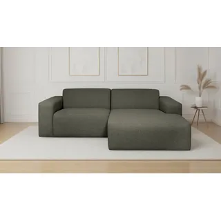 Ecksofa OTTO HOME "Koa, 228 cm, L-Form, Modulsofa in Cord, Chenille, Struktur, Webstoff", grün (khaki), B:228cm H:88cm T:159cm, 62% Polypropylen, 32% Polyester, Sofas, Ecksofa, Designsofa, weicher Lounge-Sitzkomfort, Welleunterfederung, bodentief
