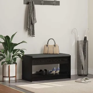 Flurbank Mit Kissen Mit Regal Schwarze Eiche 83 X 38 X 45 Cm