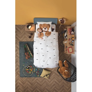 Snurk Teddy Bear Bettbezug, Perkal, Weiß/Mehrfarbig, Einzelbett, 220 x 140 x 0,4 cm