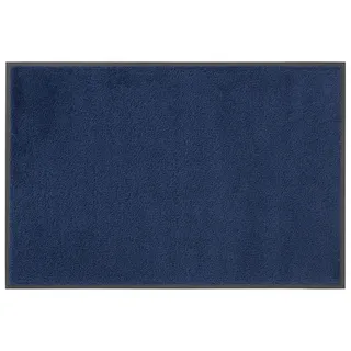Fußmatte ANDAS "Lavea" Teppiche Gr. B/L: 75 cm x 120 cm, 9 mm, 1 St., blau (navy) Designer Fußmatten Schmutzfangmatte, Uni-Farben, In- und Outdoor-Teppich, waschbar