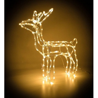 Bubble-Store Weihnachtsfigur Weihnachtsbeleuchtung (Weihnachtsdekoration beleuchtet für innen & außen mit Timerfunktion), Rentier mit 120 warmweißen LEDs weiß