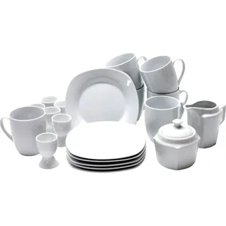 Kaffeeset Kaffeeservice Frühstück Set Venezia Retsch Arzberg - 20tlg. Porzellan weiß - Weiß