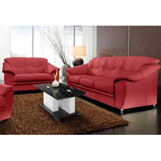 Polstergarnitur SIT&MORE "Top Savona" Sitzmöbel-Sets Gr. Kunstleder SOFTLUX, rot Couchgarnituren Sets Kunstleder SOFTLUX (2-tlg.), aus je einem 2- und 3-Sitzer