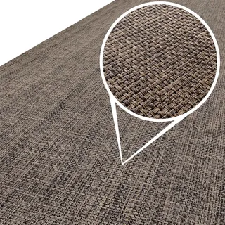 ANRO Läufer In-/Outdoor Teppich wasserfest Balkon Teppich auch für Balkon und Terasse Flur Bodenmatte wetterfest Braun Abwaschbar 280 x 67cm