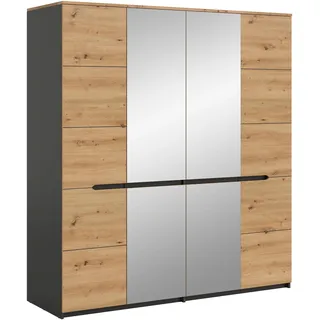 Möbel Boss Kleiderschrank Canu 180 x 198 x 59 cm Grau