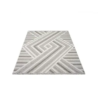Teppich »LINDO 7590«, rechteckig, Kurzflor, Hochtief-Muster/ 3D-Effekt, Fransen, Boho-Stil, Wohnzimmer, 58701325-0 beige 11 mm