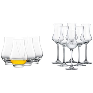 Schott Zwiesel Whisky Nosing Tumbler Bar Special (4er-Set) (130000) & Digestifset Classico (6er-Set), klassische Schnapsgläser mit Stiel, spülmaschinenfeste Tritan-Kristallgläser (Art.-Nr. 120518)