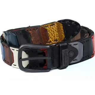 Cipo & Baxx Ledergürtel Herren Gürtel BA-CG104 (1-St) im besonderen Design mit Metall Patch braun 90cm